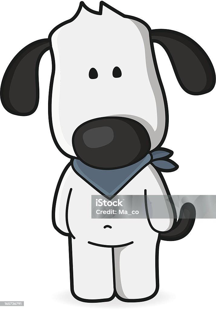 cartoon Hund steht mit Großes Halstuch - Lizenzfrei Charakterkopf Vektorgrafik