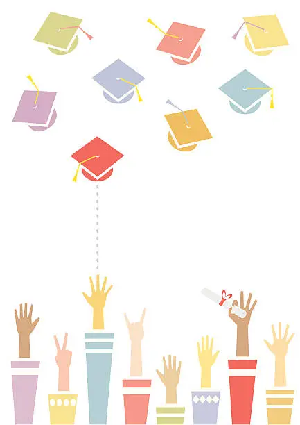 Vector illustration of Graduation Toss