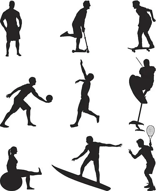 Vector illustration of People doing different sports activities