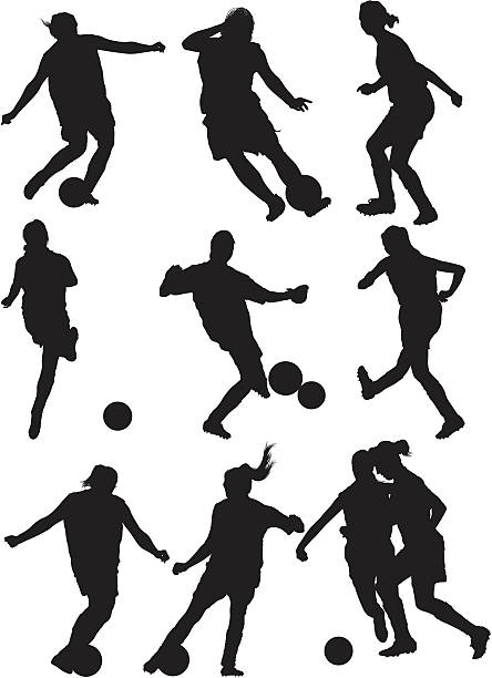 ilustrações de stock, clip art, desenhos animados e ícones de jogadores de futebol em ação - soccer player soccer sport people