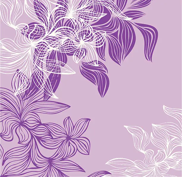 Vector illustration of purple floral background