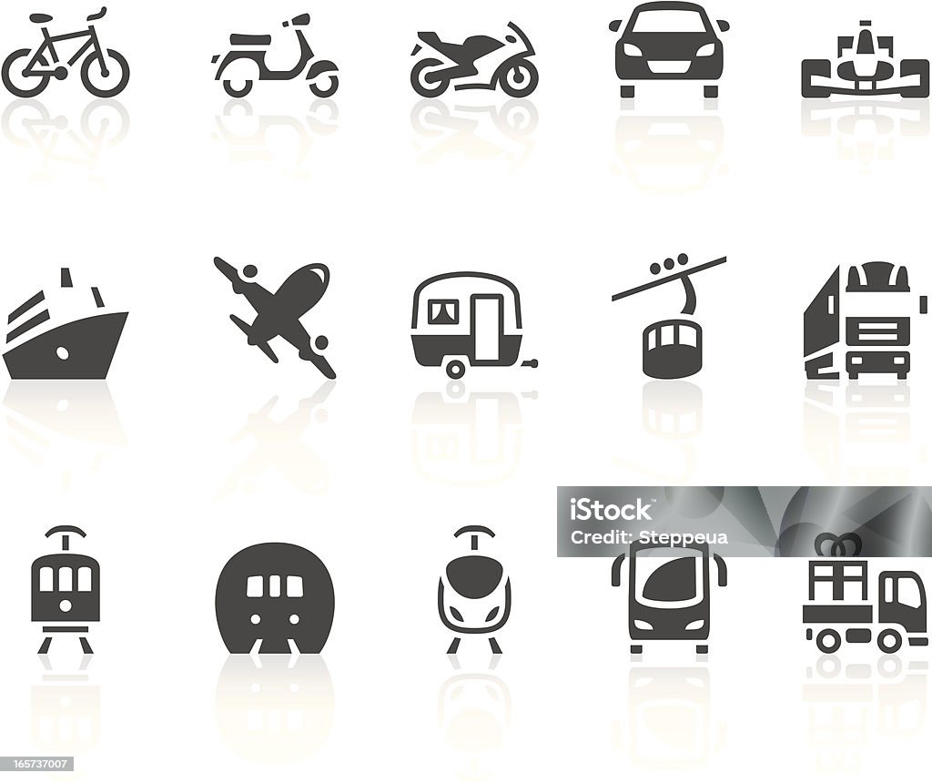 Ikony transportu - Grafika wektorowa royalty-free (Bicykl)