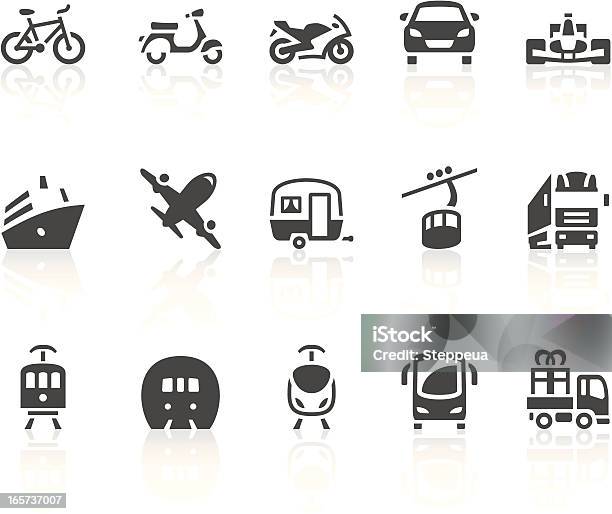 Compilation Of Black Digital Transport Icons Stock Illustration - Download Image Now - Bicycle, Motorcycle, Airplane