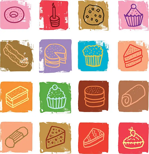 Vector illustration of Cake icons