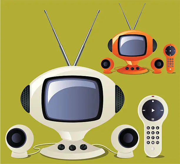 Vector illustration of Retro TV set