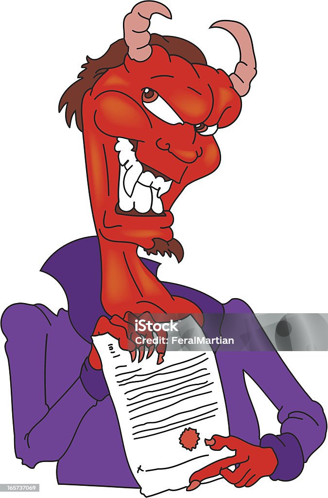 Diable contrat - clipart vectoriel de Accord - Concepts libre de droits