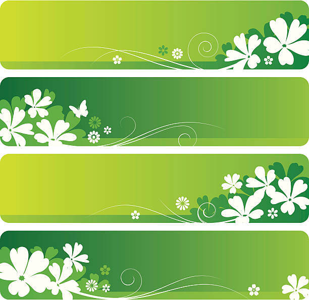 Spring flower banners vector art illustration