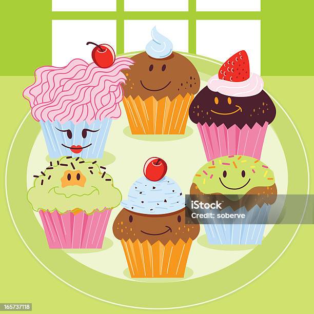 컵케잌 프렌즈 색 설탕에 대한 스톡 벡터 아트 및 기타 이미지 - 색 설탕, 컵케이크, 귀여운