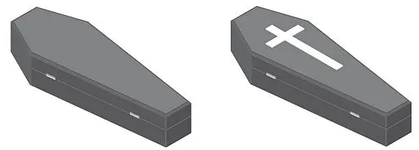 Vector illustration of Isometric Coffin