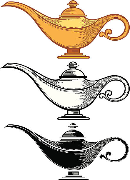 Aladdin's lamp vector art illustration