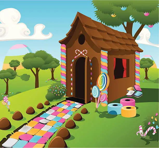 Vector illustration of Candy Cottage