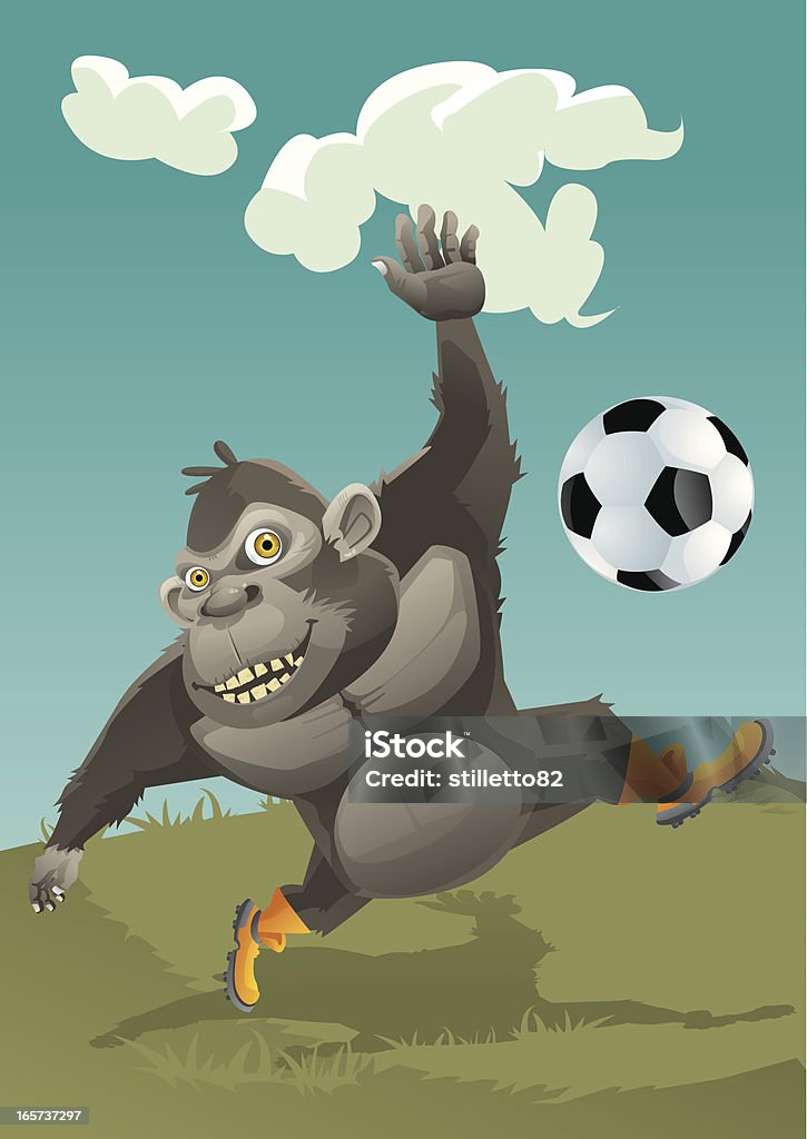 Macaco antropoide de futebol - Royalty-free Macaco antropoide arte vetorial