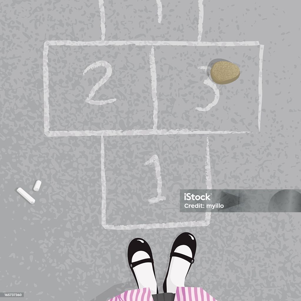 Schoolgirl playing hopscotch at the school illustration vector Girl playing. Please see some similar pictures in my lightboxs: Hopscotch stock vector