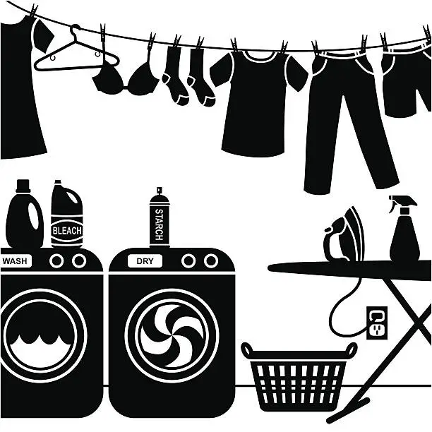 Vector illustration of laundry room