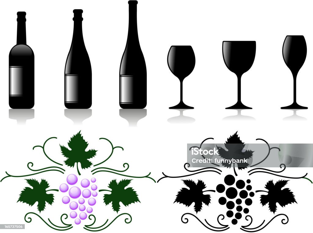 Вино набор материалов - Векторная графика Алкоголь - напиток роялти-фри