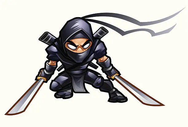 Vector illustration of Ninja Shadow