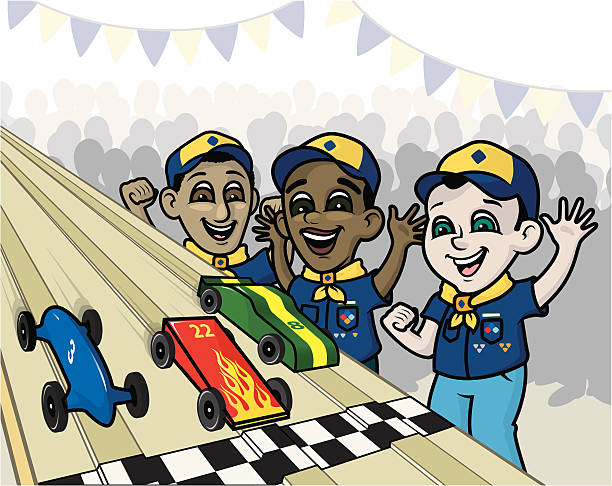 Pinewood Derby Race vector art illustration