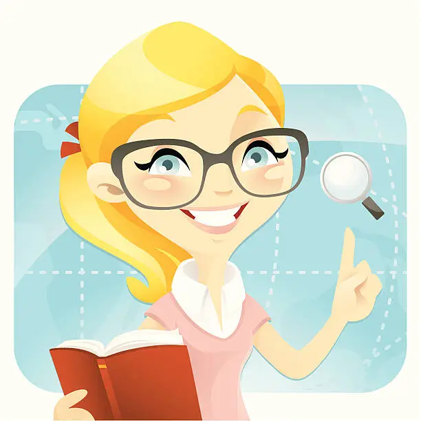 Vector illustration of Smart Girl