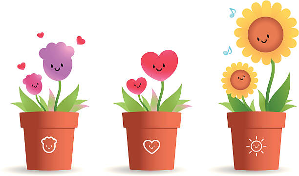 ilustrações de stock, clip art, desenhos animados e ícones de fofo vaso de flor para o dia da mãe - super baby
