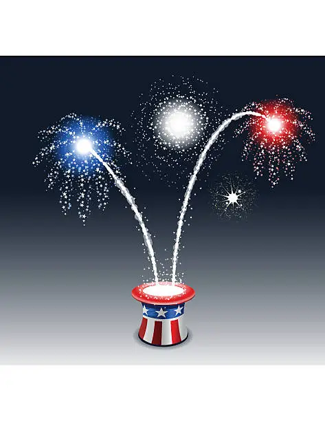 Vector illustration of Patriotic Fireworks | Clean Background