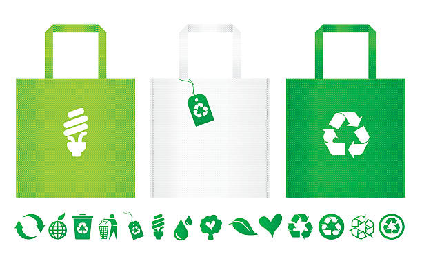 ilustrações de stock, clip art, desenhos animados e ícones de reciclar saco - recycled bag