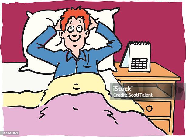 Guy In Bed Stock Illustration - Download Image Now - Laziness, Men, Activity