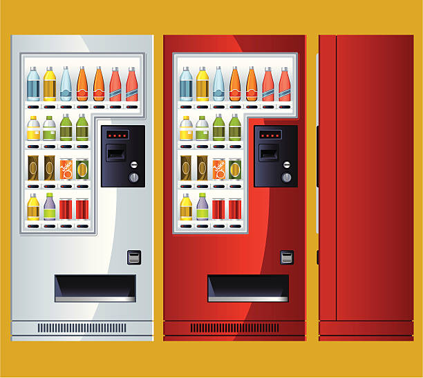ilustrações, clipart, desenhos animados e ícones de máquina de venda automática de bebidas - vending machine machine coin operated convenience