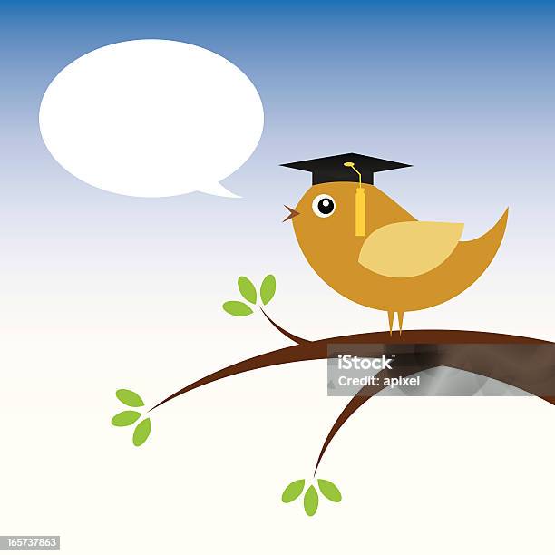 Ilustración de Pájaro Muestra La Graduación De Unos Pequeños y más Vectores Libres de Derechos de Pájaro - Pájaro, Sentado, Sombrero