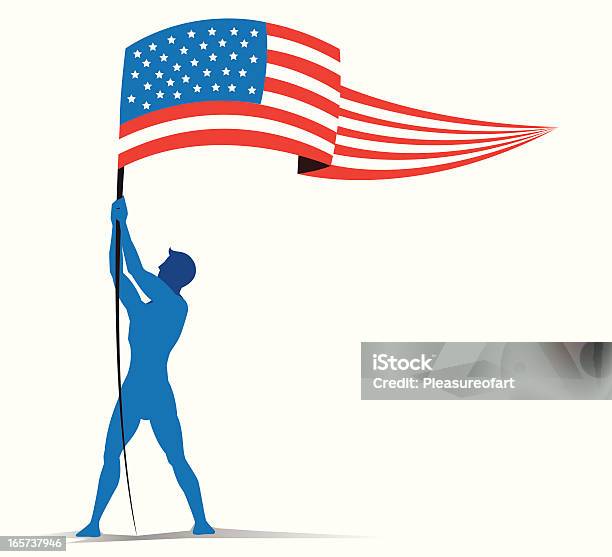 American Pride Stock Illustration - Download Image Now - American Flag, Flag, Holding