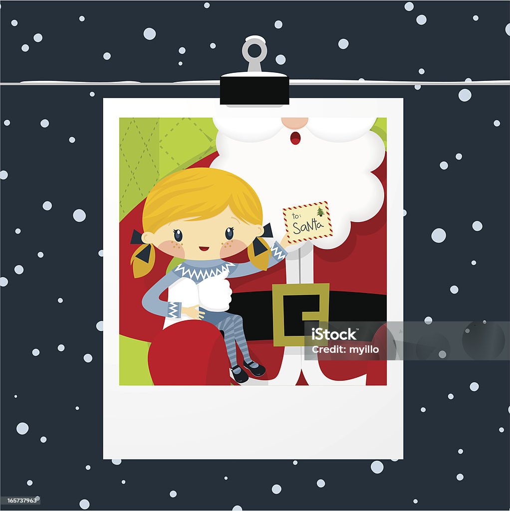 Christmas, girl and Santa Claus polaroid Girl with Santa Claus. Please see some similar pictures in my lightboxs: Photographic Print stock vector