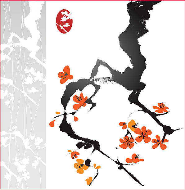 の花 tree - blossom peach blossom plum blossom zen like点のイラスト素材／クリップアート素材／マンガ素材／アイコン素材
