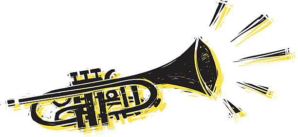 trumpet - brass band stock illustrations