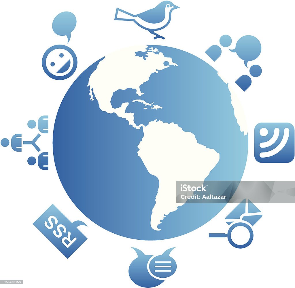 Global Blogging & sozialen Netzwerken - Lizenzfrei Bloggen Vektorgrafik