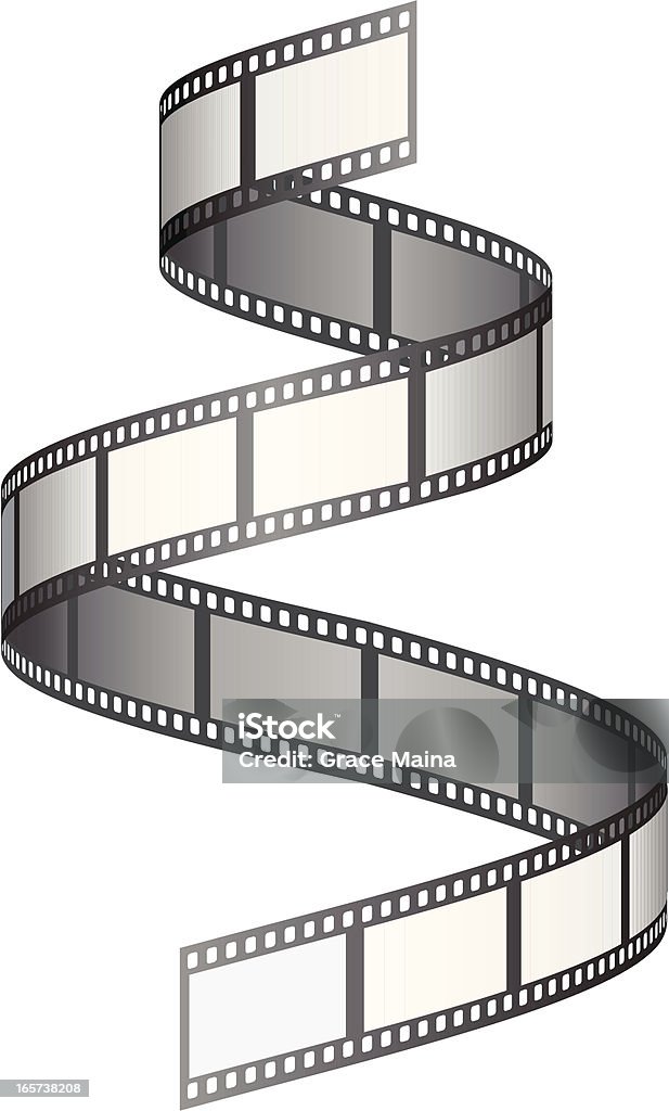 Curved Film Strip Icon Vector Illustration Stock Illustration