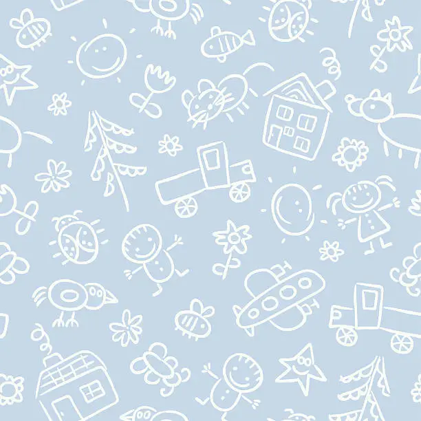 Vector illustration of Child's drawing pattern