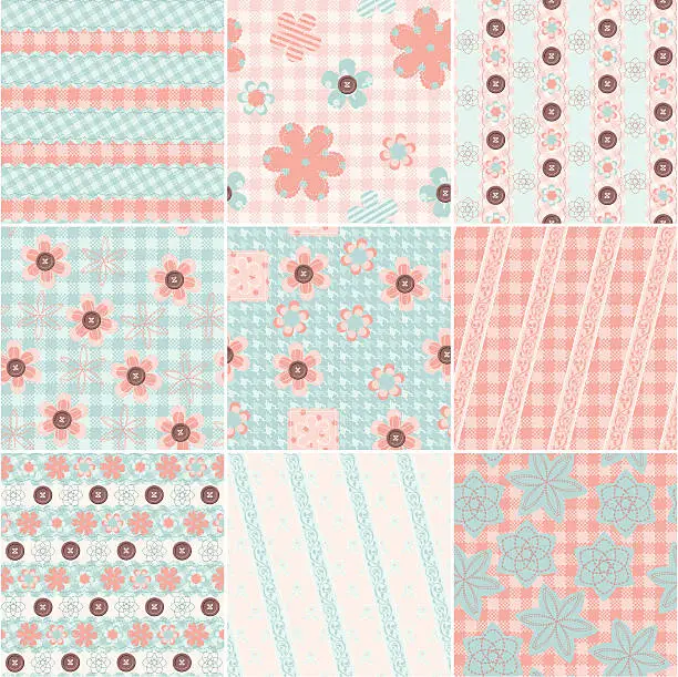 Vector illustration of Patchwork wrapping paper