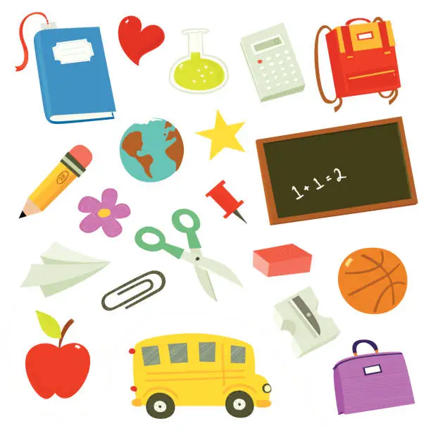 Vector illustration of School icon set