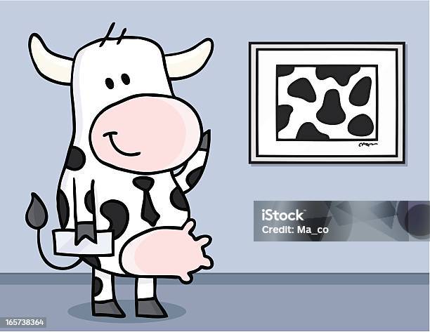 Abstract Art In Museum Cartoon Cow Stock Illustration - Download Image Now - Udder, Abstract, Animal