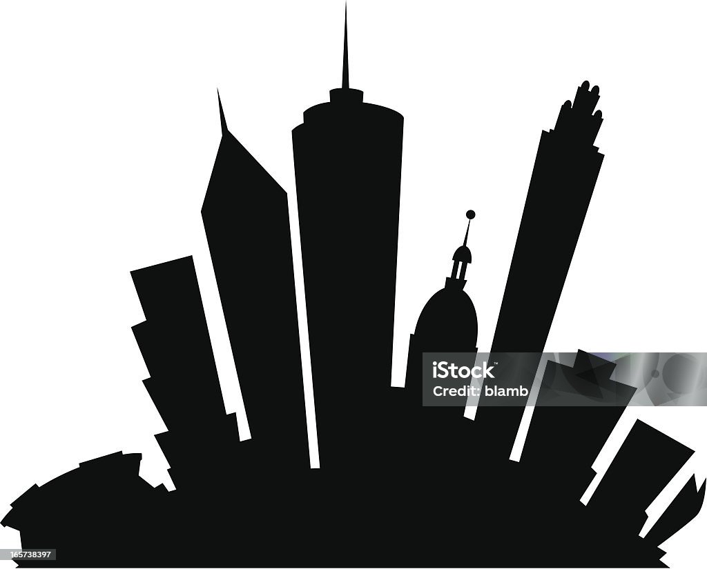 Atlanta Cartoon City Cartoon silhouette of the city of Atlanta, USA. Atlanta - Georgia stock vector