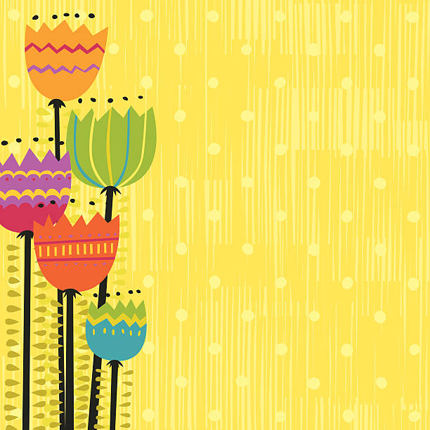 ファンキーな花 - bouquet backgrounds spring tulip点のイラスト素材／クリップアート素材／マンガ素材／アイコン素材