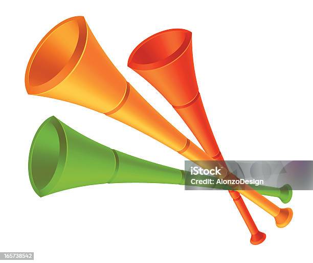 Trois Vuvuzelas Vecteurs libres de droits et plus d'images vectorielles de Vuvuzela - Vuvuzela, Championnat mondial de football, Fan