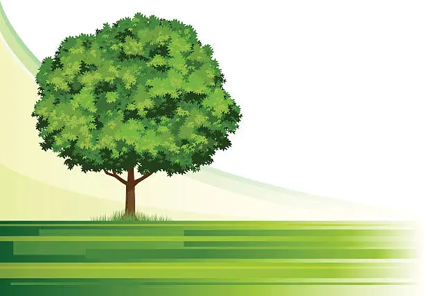 Vector illustration of Tree in Landscape