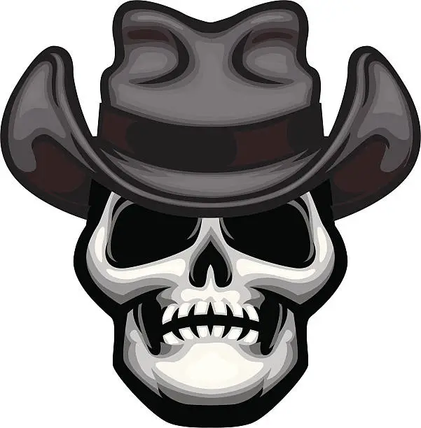 Vector illustration of cowboy skull