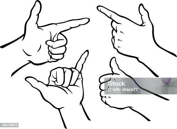 Set Di Gesti Delle Mani - Immagini vettoriali stock e altre immagini di Linguaggio dei segni - Linguaggio dei segni, Astratto, Autorizzazione