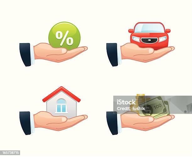 Four Clip Art Illustrations Of Loanrelated Considerations Stock Illustration - Download Image Now