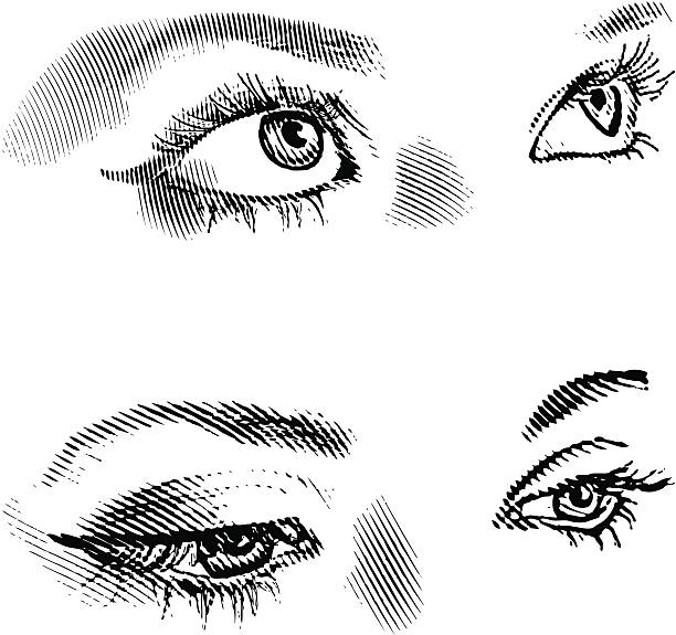 illustrations, cliparts, dessins animés et icônes de les yeux - desire make up women human face