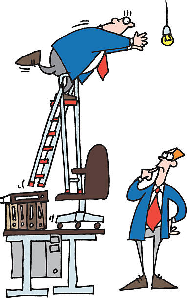 Safety 2 Stock Illustration - Download Image Now - Humor, Ladder, Balance -  iStock