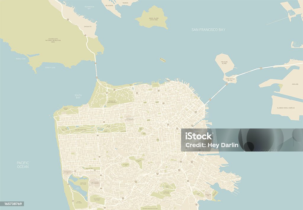 San Francisco Map  Map stock vector