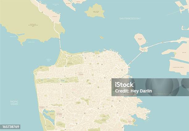 San Francisco Map Stock Illustration - Download Image Now - Map, San Francisco - California, City Map