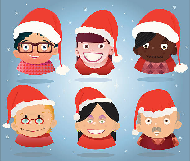 christmas osób - unrecognizable person human face large group of people crowd stock illustrations